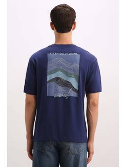 Allen Solly - Men Navy Blue Graphic Printed Crew Neck T-Shirt