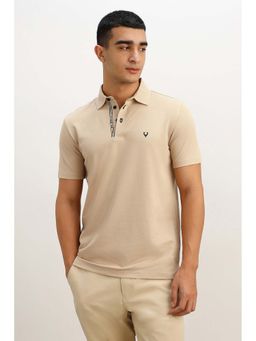 Allen Solly - Men Beige Floral Printed Polo T-Shirt
