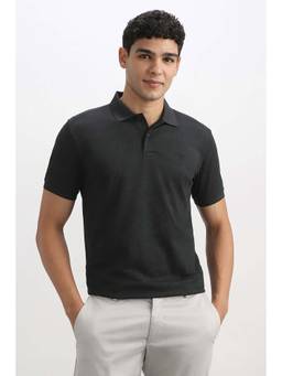 Allen Solly - Men Black Printed Polo T-Shirt