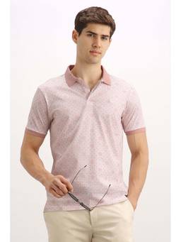 Allen Solly - Men Pink Floral Printed Polo T-Shirt