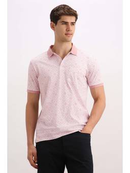 Allen Solly - Men Pink Floral Printed Polo T-Shirt