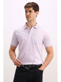 Allen Solly - Men Lilac Floral Printed Polo T-Shirt