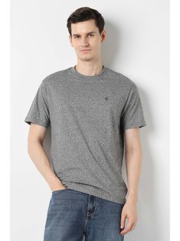 Peter England - Men Grey Solid Crew Neck T-Shirt