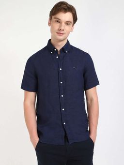 Tommy Hilfiger - Solid Regular Fit Linen Shirt