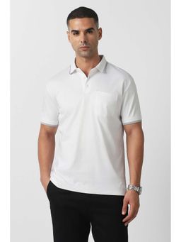 Van Heusen - Men White Textured Polo T-Shirt