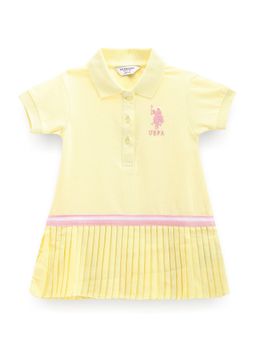 U.S. POLO ASSN. - Girls Flared Hem Solid Polo Dress