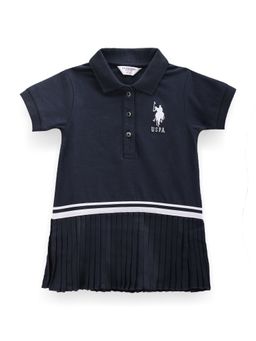 U.S. POLO ASSN. - Girls Flared Hem Solid Polo Dress