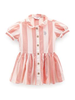 U.S. POLO ASSN. - Girls Peter Pan Collar Shirt Dress