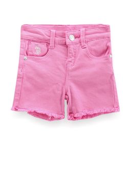 U.S. POLO ASSN. - Girls Unfinished Hem Solid Shorts