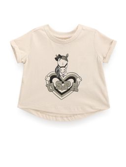 U.S. POLO ASSN. - Girls Glitter Print Cotton T-Shirt