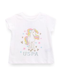 U.S. POLO ASSN. - Girls Glitter Print Cotton T-Shirt