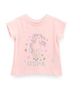 U.S. POLO ASSN. - Girls Glitter Print Cotton T-Shirt