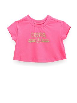 U.S. POLO ASSN. - Girls Glitter Logo Cotton T-Shirt