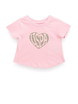 U.S. POLO ASSN. - Girls Glitter Logo Cotton T-Shirt