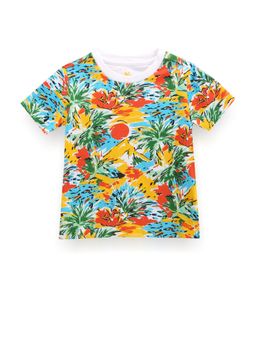 U.S. POLO ASSN. - Boys Tropical Print Cotton T-Shirt