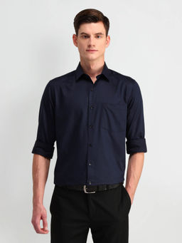 Arrow - Blue Self Design Shirt