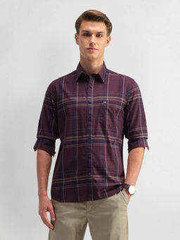 Arrow Sports - Burgundy Checks Shirt