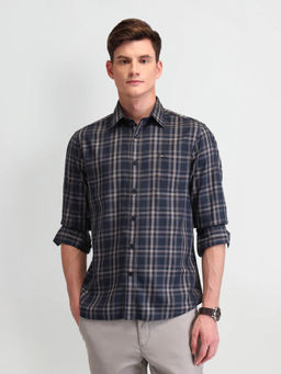 Arrow Sports - Navy Blue Checks Shirt