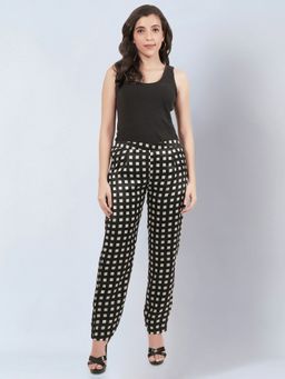First Resort by Ramola Bachchan - Ivory and Black Box Pants