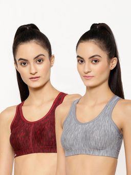 Floret - Wirefree Removable Pads Sporty Bra - Multi-Color