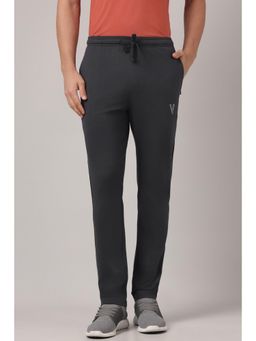 Van Heusen - Men Dark Grey Solid Drawstring Trackpant