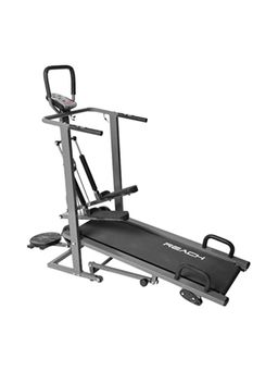 Reach - T100 Manual Treadmill Grey Walking Running Machine Treadmill for Home Gym