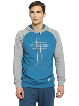 Off Limits - Mens Racing Hooded Regular Fit Blue Sweatshirt