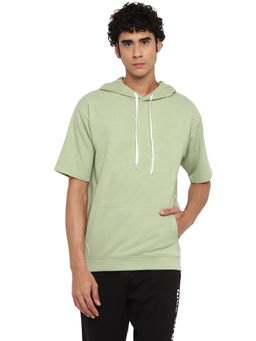 Off Limits - Mens Hooded Regular Fit Green Sweatshirt