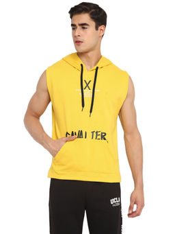 Off Limits - Mens Zip Hooded Regular Fit Yellow Sweatshirt