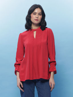 Label Ritu Kumar - Red Solid Top