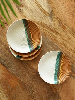 ExclusiveLane - Zen Garden Hand Glazed Ceramic Side Quarter Plates (Set of 4)