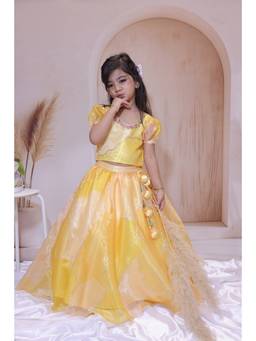LITTLE LOOM - Sunshine Bloom Yellow Blouse with Lehenga