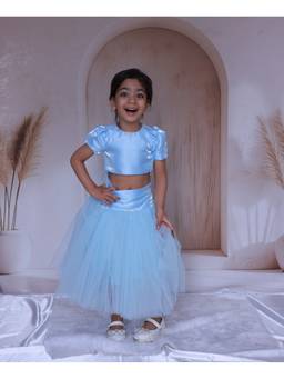 LITTLE LOOM - Celeste Princess Blue Top with Skirt