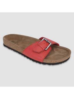 EZOK - Red Leather Sandal For Men