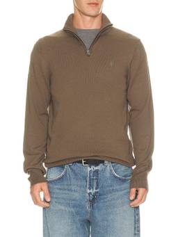 ALLSAINTS - Kilburn Zip Funnel Men's Quarter Zip Sweater Brown