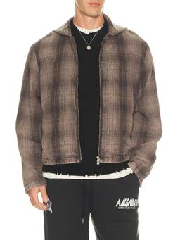 ALLSAINTS - Santo Men's Hooded Zip-Up Long Sleeve Shirt Brown