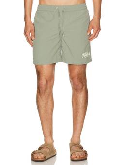 ALLSAINTS - Odyssey Men's Drawstring Mesh-Lined Swim Shorts Olive