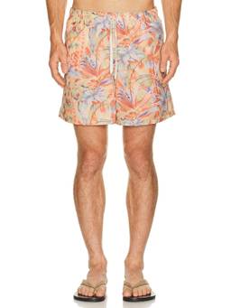 Bather - Jungle Men's Drawstring Mesh-Lined Swim Trunks Multi-Color