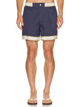 CHE - Pinstripe Men's Recycled Polyester Swim Shorts Navy Blue
