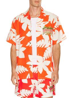 Duvin Design - Margaritaville Men's Graphic Button-Down Shirt Orange