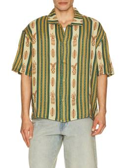 Rhythm - Propagate Men's Printed Cotton Button-Down Shirt Green