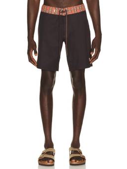 Rhythm - Panel Men's Stretch Polyester Swim Trunks Black