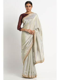 Via East - Silver Tissue Zainab Saree