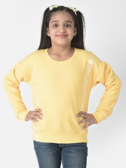 CRIMSOUNE CLUB - Girls Minimalist Yellow Sweatshirt
