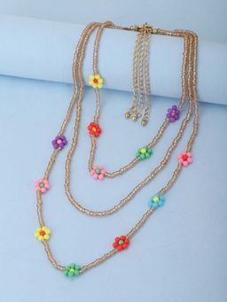 Carlton London - Set of 3 Rose Gold Plated Handcrafted Necklace