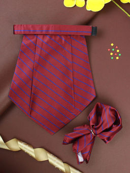PELUCHE - Fab Maroon Cravat & Pocket Square for Men (Set of 2)