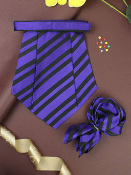 PELUCHE - Fantastic Purple Cravat & Pocket Square for Men (Set of 2)