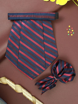 PELUCHE - Stunning Alley Blue Cravat & Pocket Square for Men (Set of 2)