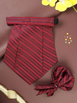PELUCHE - Rushy Red Cravat & Pocket Square for Men (Set of 2)