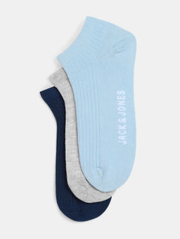 Jack & Jones - Men Solid Multi-Color Ankle Length Socks (Pack of 3)